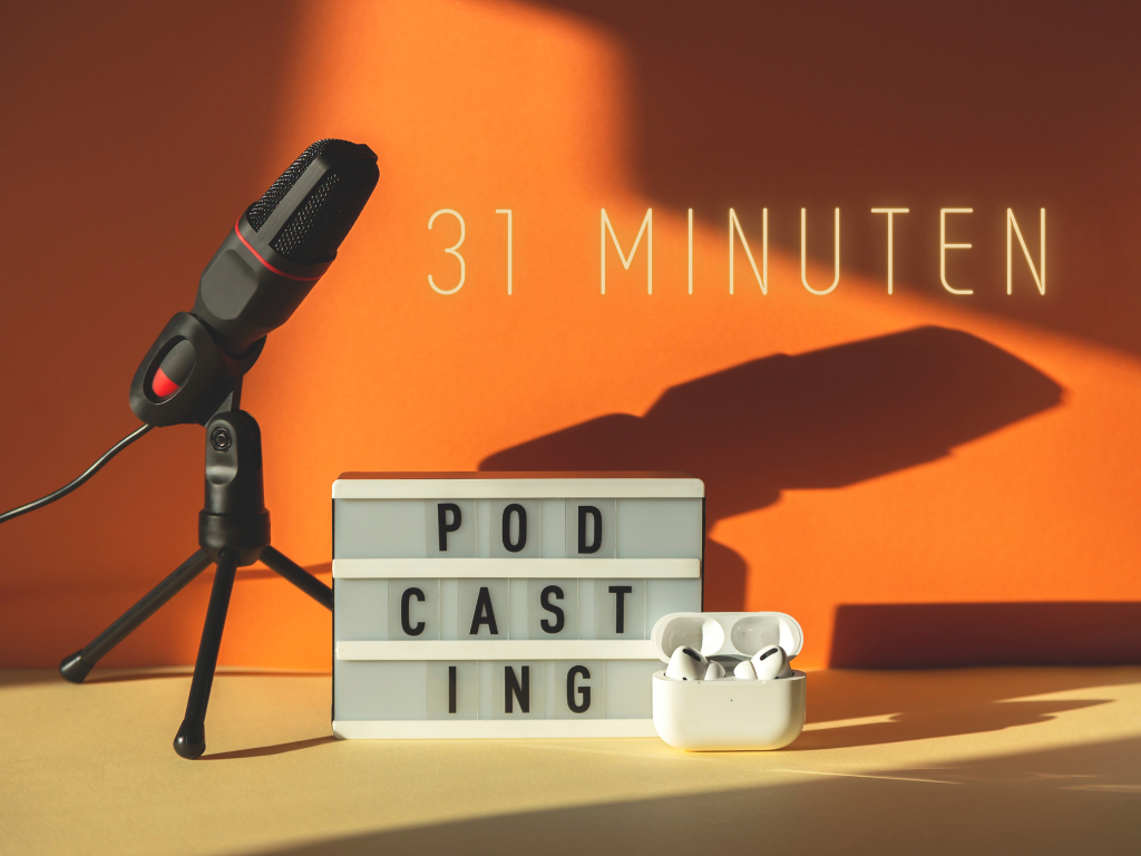 Podcasting Werbe display mit Anzeige 31 Minuten