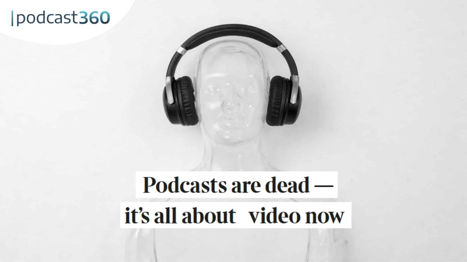 Durchsichtiger Kopf einer Schaufensterpuppe mit Kopfhörern, mit Text: